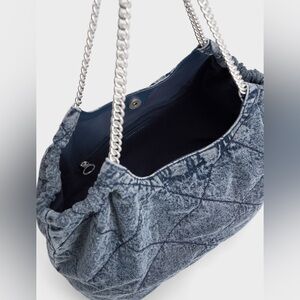 Bethel Denim Chain Handle Tote Bag - HTF